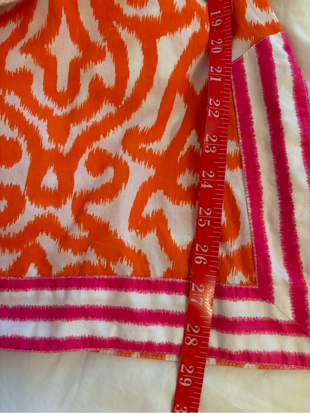 Gretchen Scott Designs 100% Cotton Pink & Orange Ikat V-Neck Tunic Medium - Picture 5 of 6